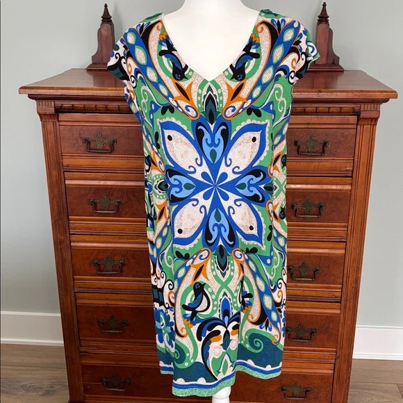 Anthropologie Maeve Folksong Bird Print Shift Dress Size S - Picture 3 of 11